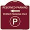 Signmission Reserved Parking Permit Parking with Symbol and Left Arrow Aluminum Sign, 18" x 18", BU-1818-23145 A-DES-BU-1818-23145 - alternate 1